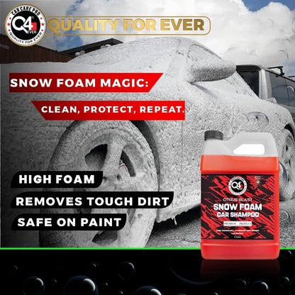 Q4 EVER Ultra Premium Snow Foam Car Shampoo -5 KG | Premium Brazilian Carnube Wax | BBX Technology | PH Nuetral