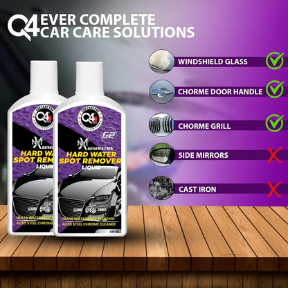 Nxt Gen+ Q4 EVER Auto Care Improved Glass Polish & Hard Water Spot Remover (Liquid) – 4 Item Pack