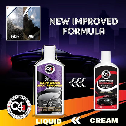 Nxt Gen+ Q4 EVER Auto Care Improved Glass Polish & Hard Water Spot Remover (Liquid) – 4 Item Pack